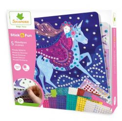 STICK'N FUN - GRAND MODÈLE 5 MOSAÏQUES LICORNE